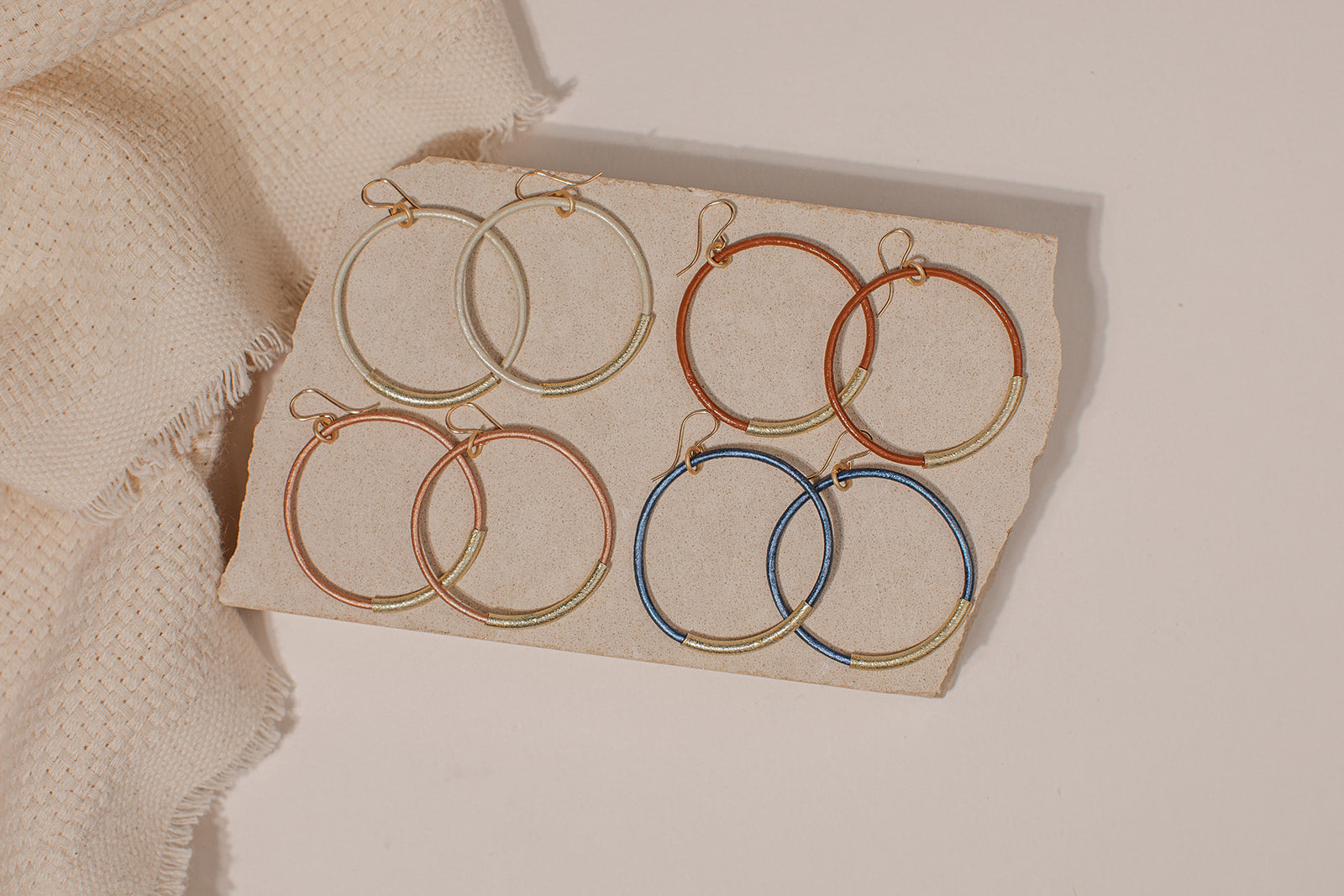 Leather Bar Hoops