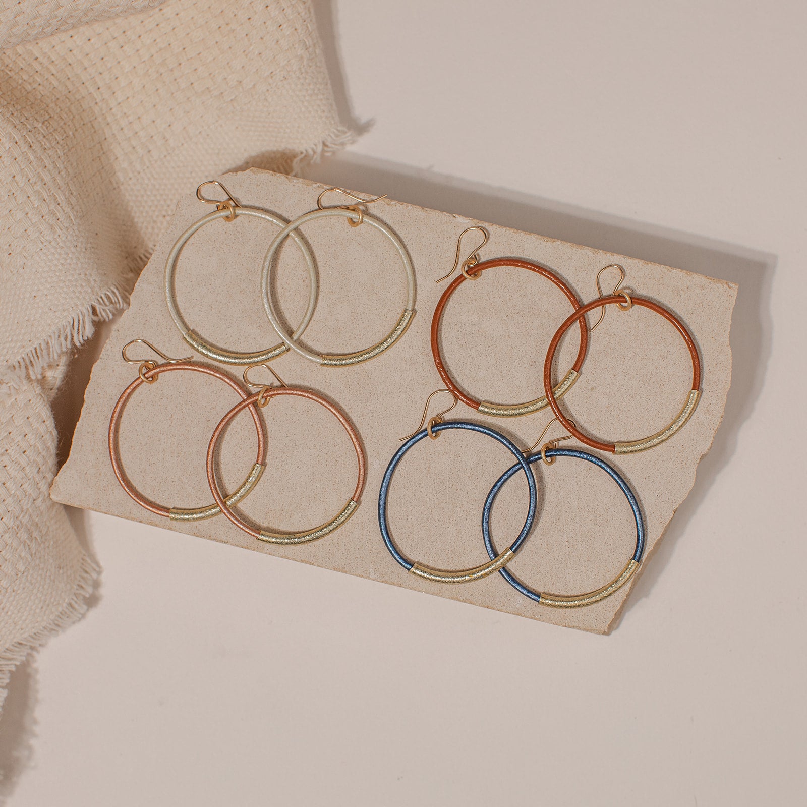 Leather Bar Hoops