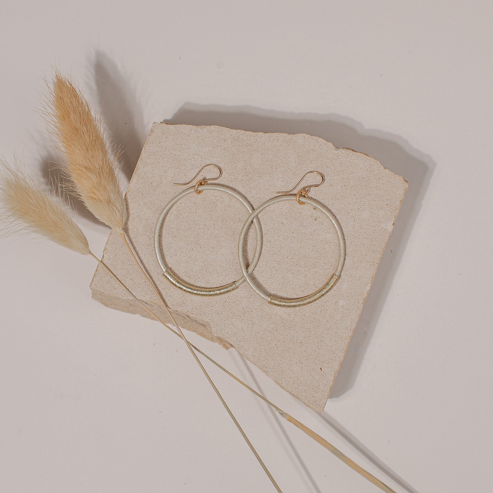 Leather Bar Hoops