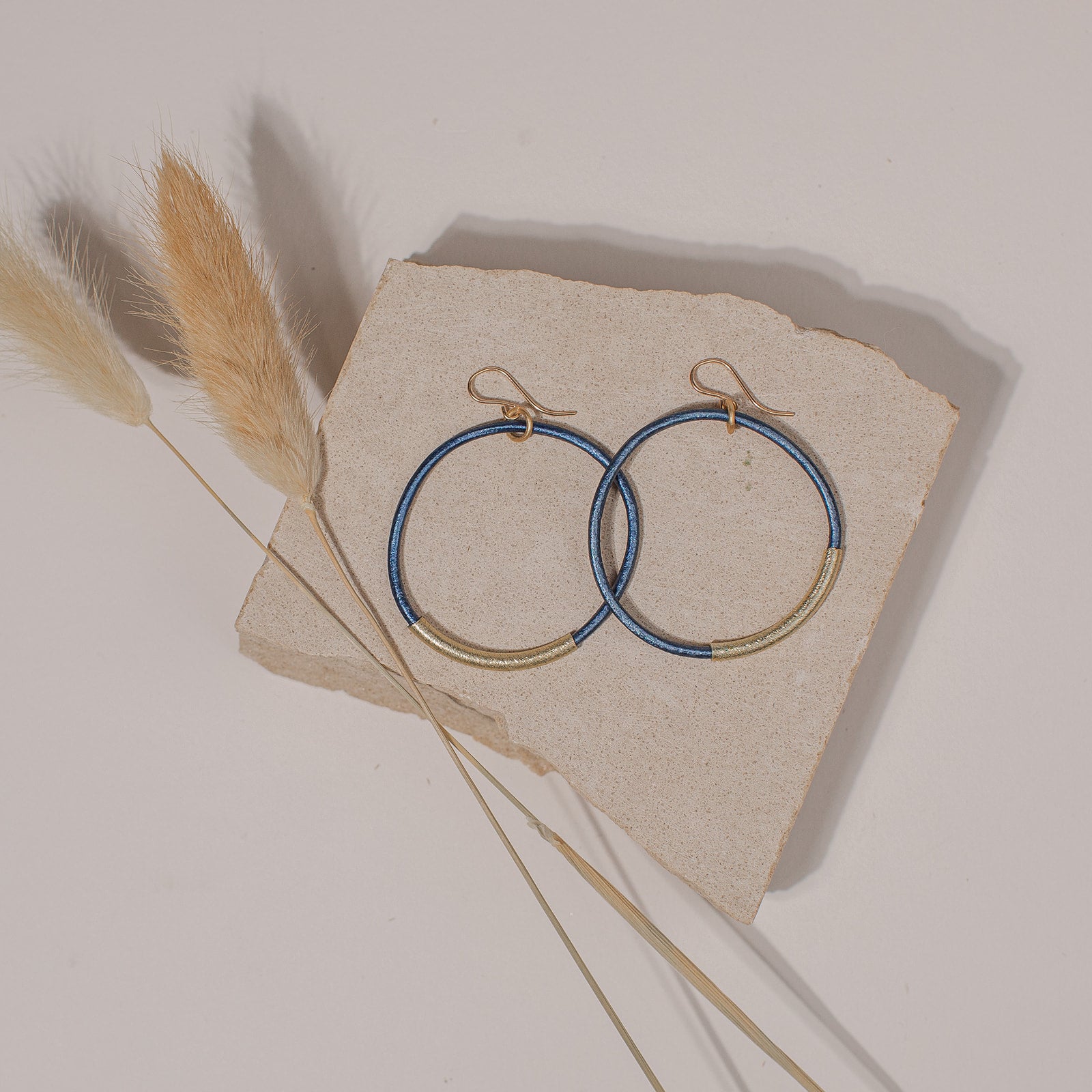 Leather Bar Hoops