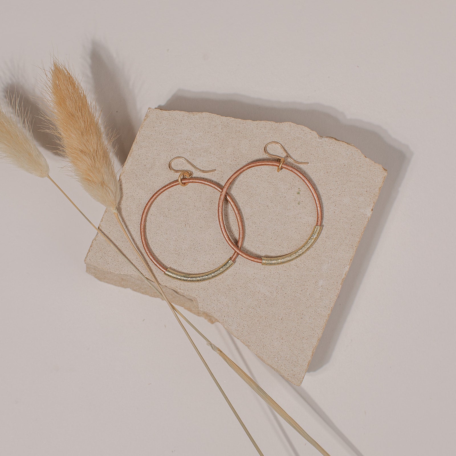 Leather Bar Hoops