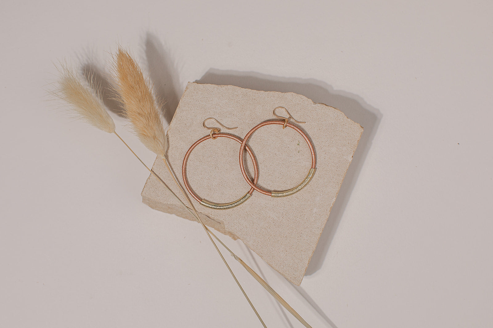 Leather Bar Hoops