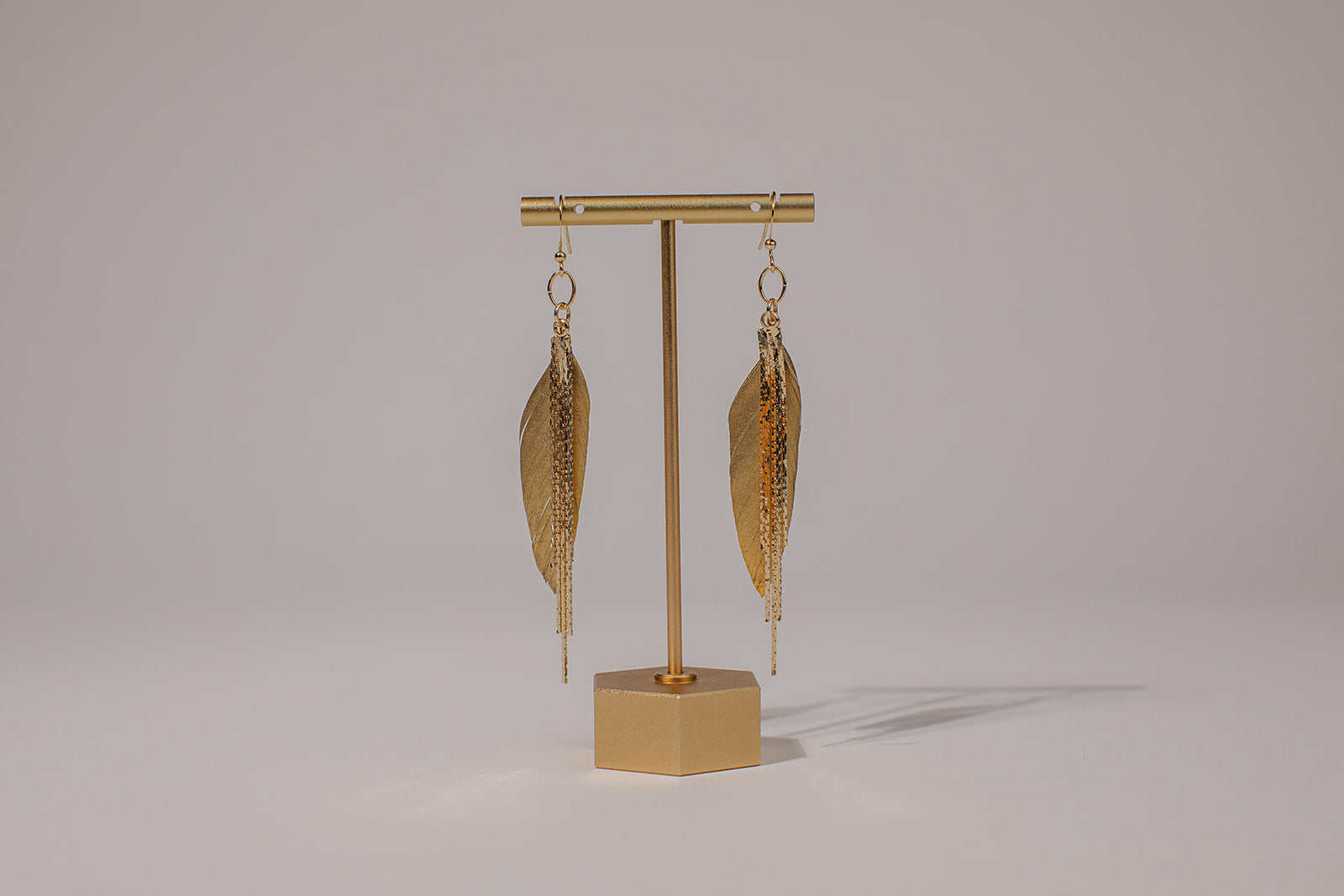 Gold Feather Earrings