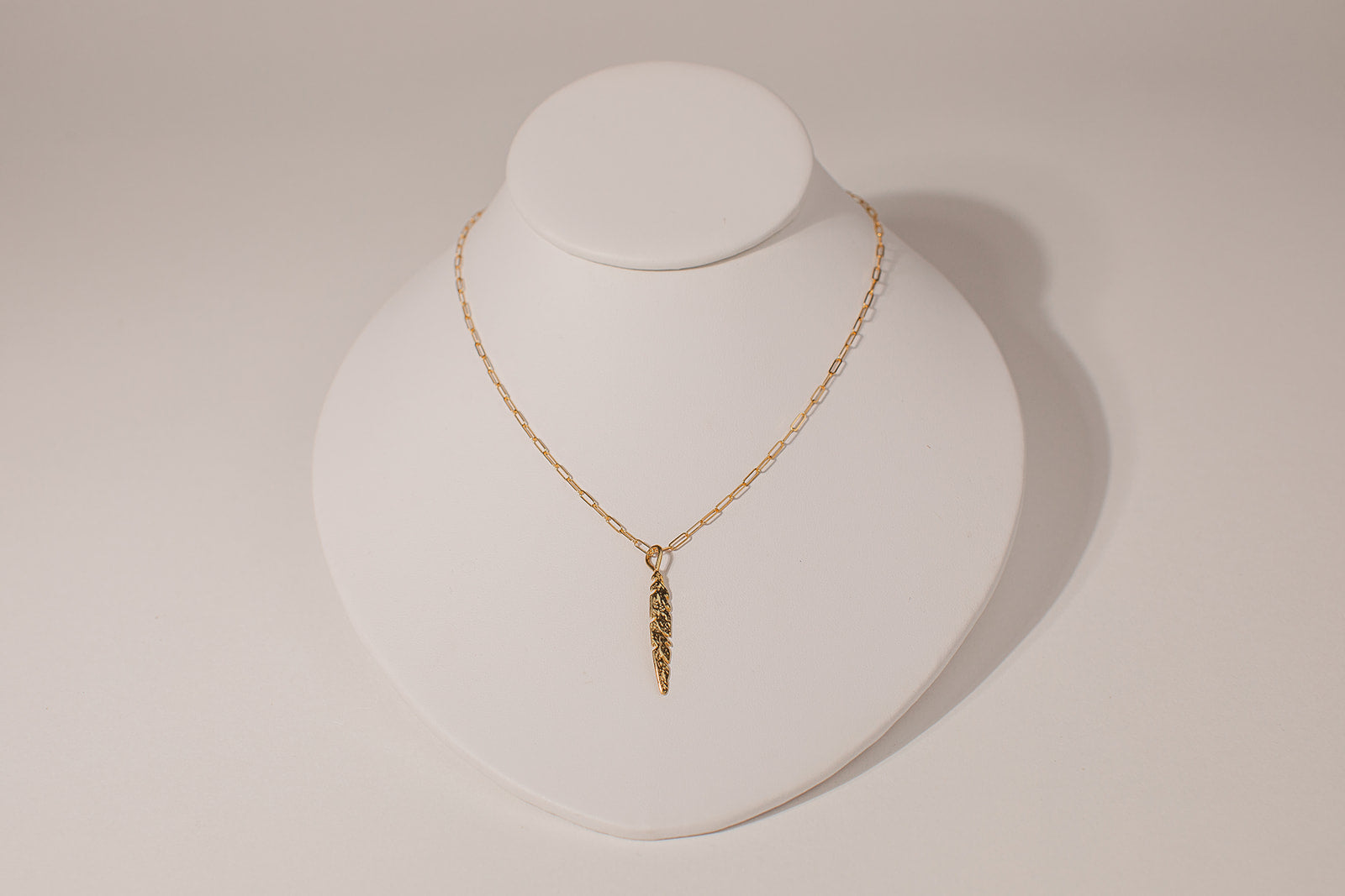 Feather paperclip necklace