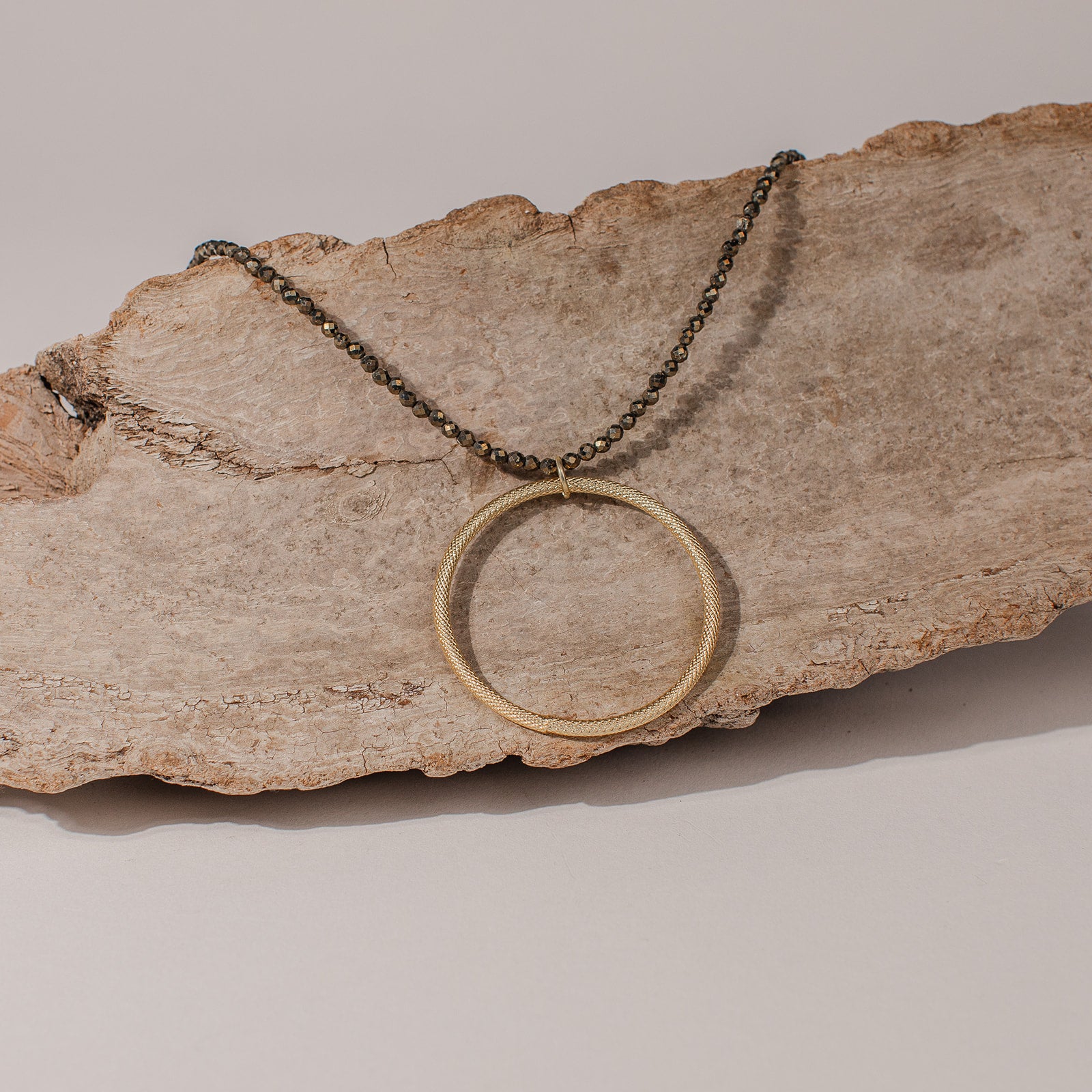 Pyrite Circle Necklace