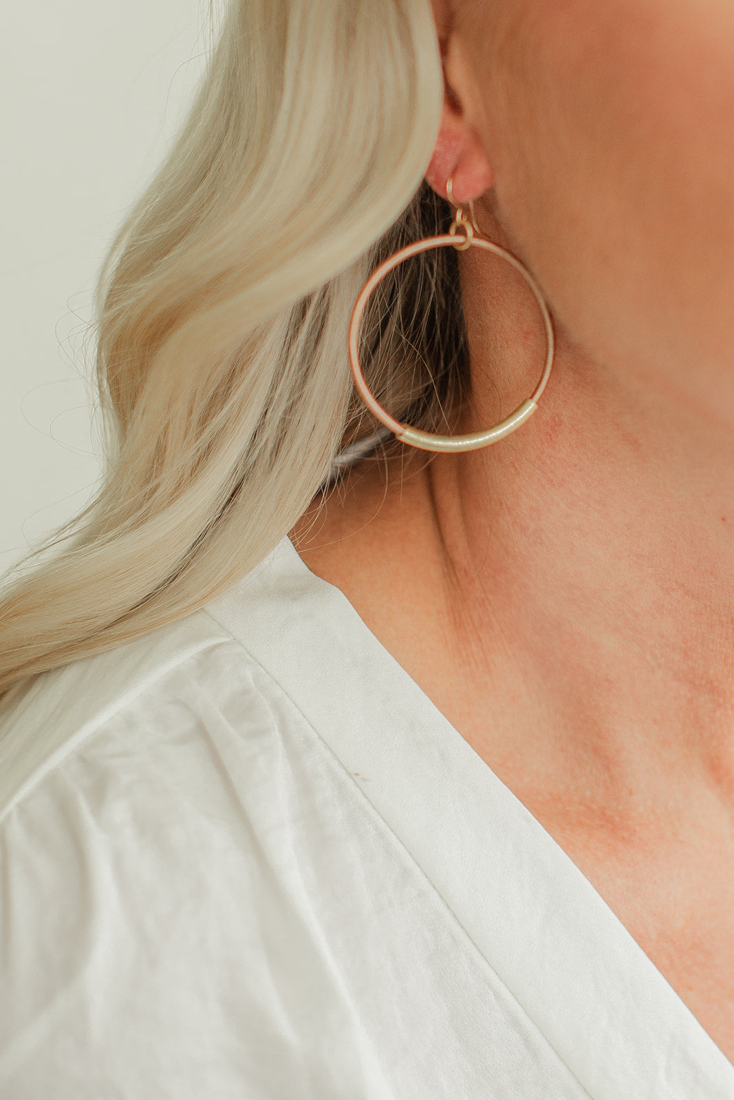 Leather Bar Hoops