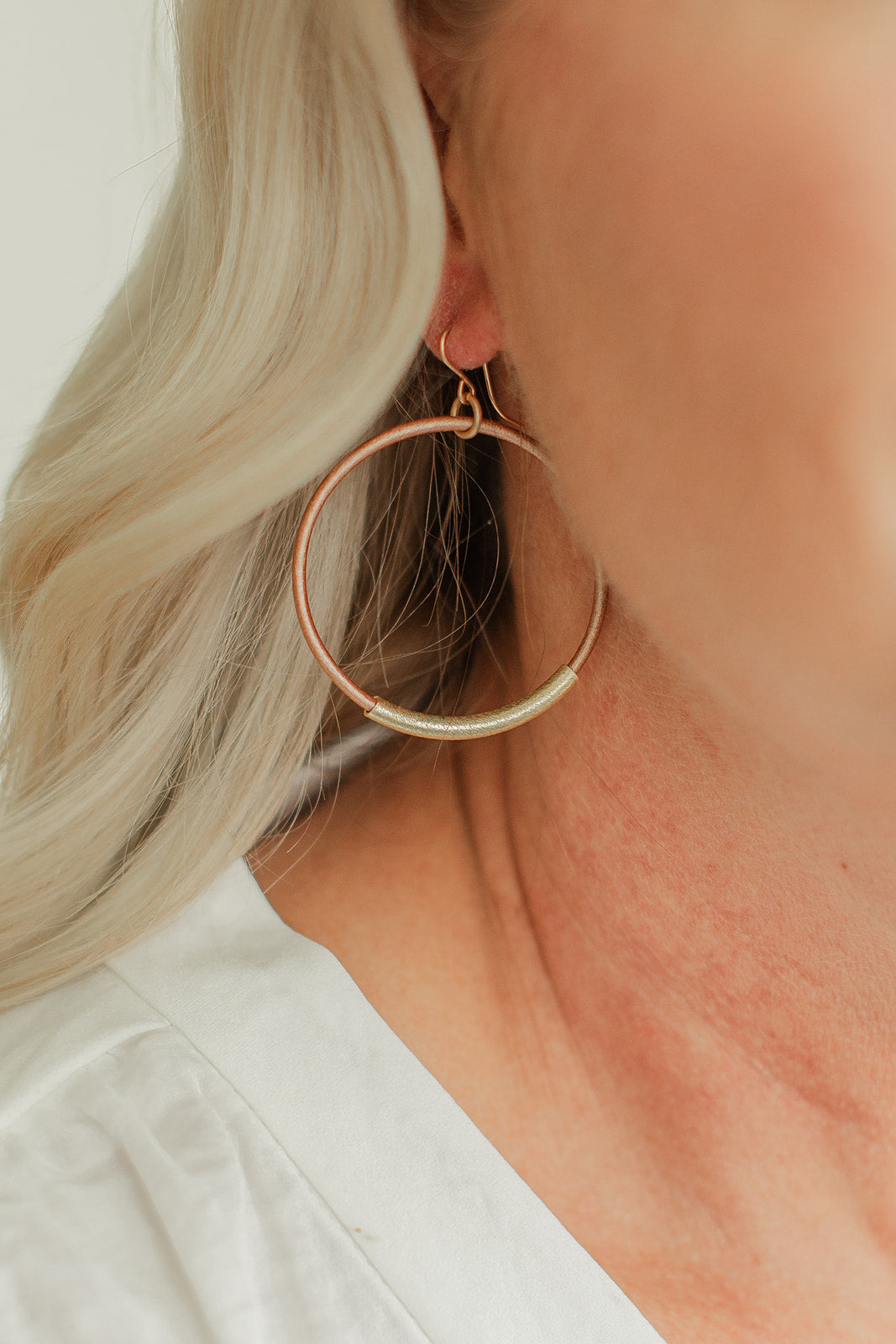 Leather Bar Hoops