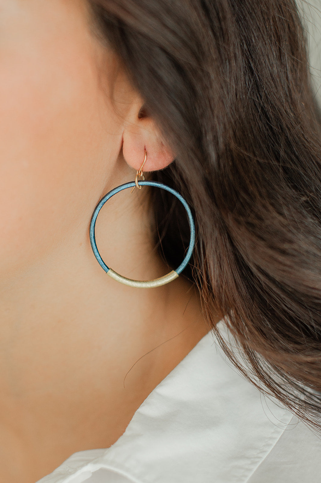 Leather Bar Hoops