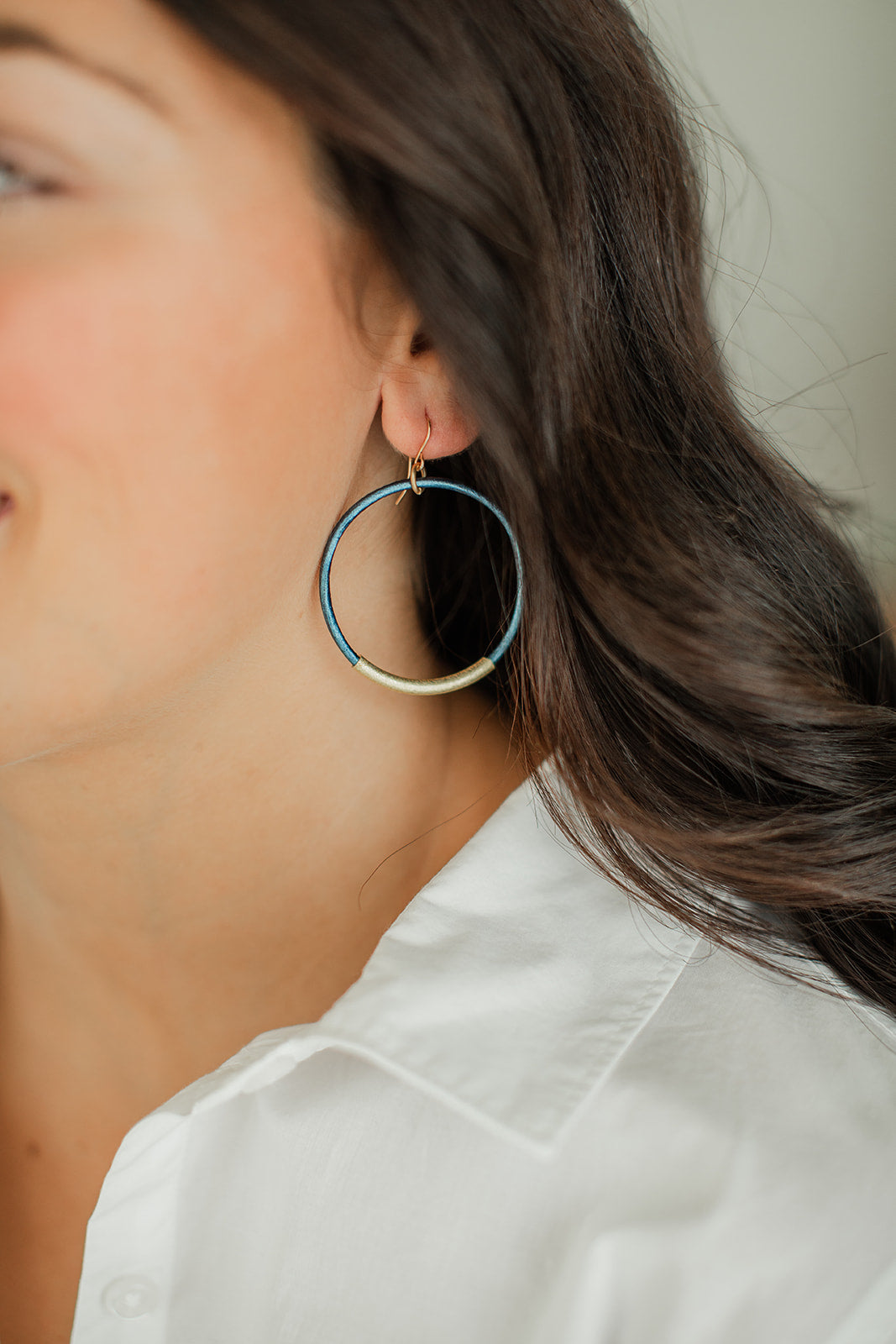 Leather Bar Hoops