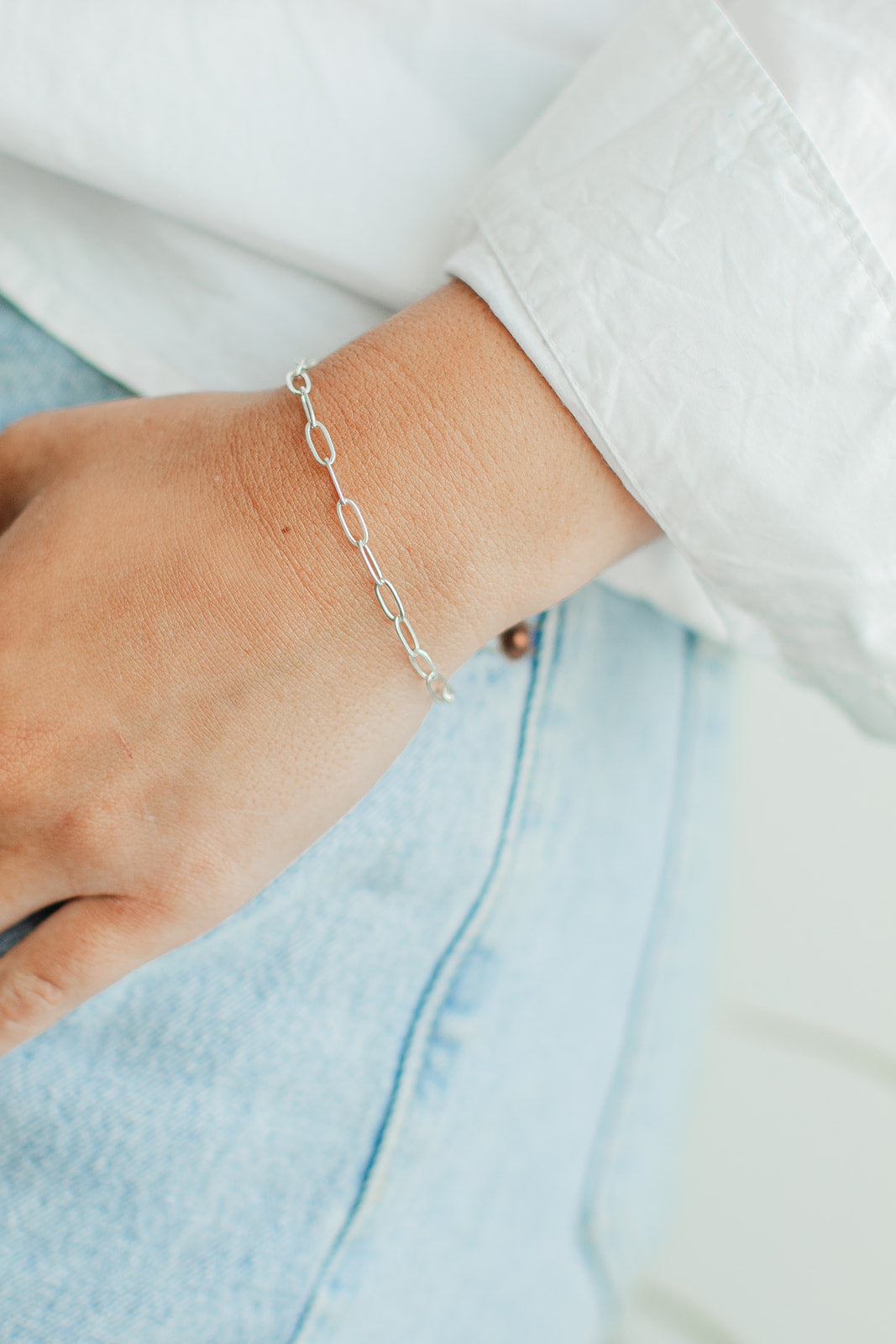 Paperclip Sterling Silver Bracelet