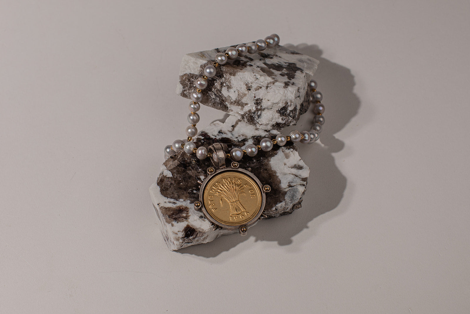 French wheat festival coin necklace