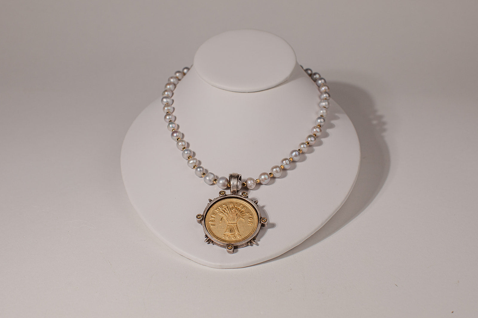 French wheat festival coin necklace